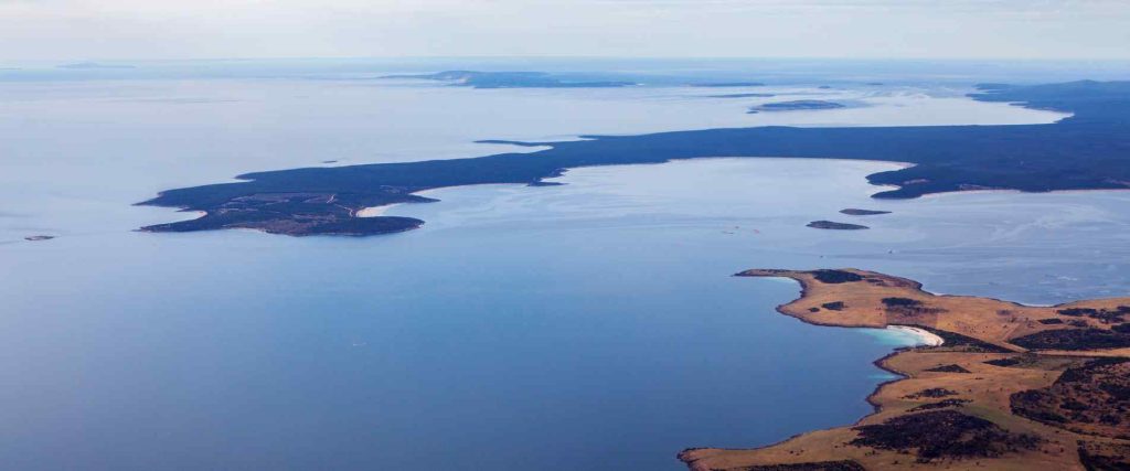 Aerial view of Adelaide coastline